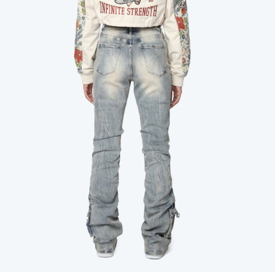 Cargo High Rise Stacked Jeans