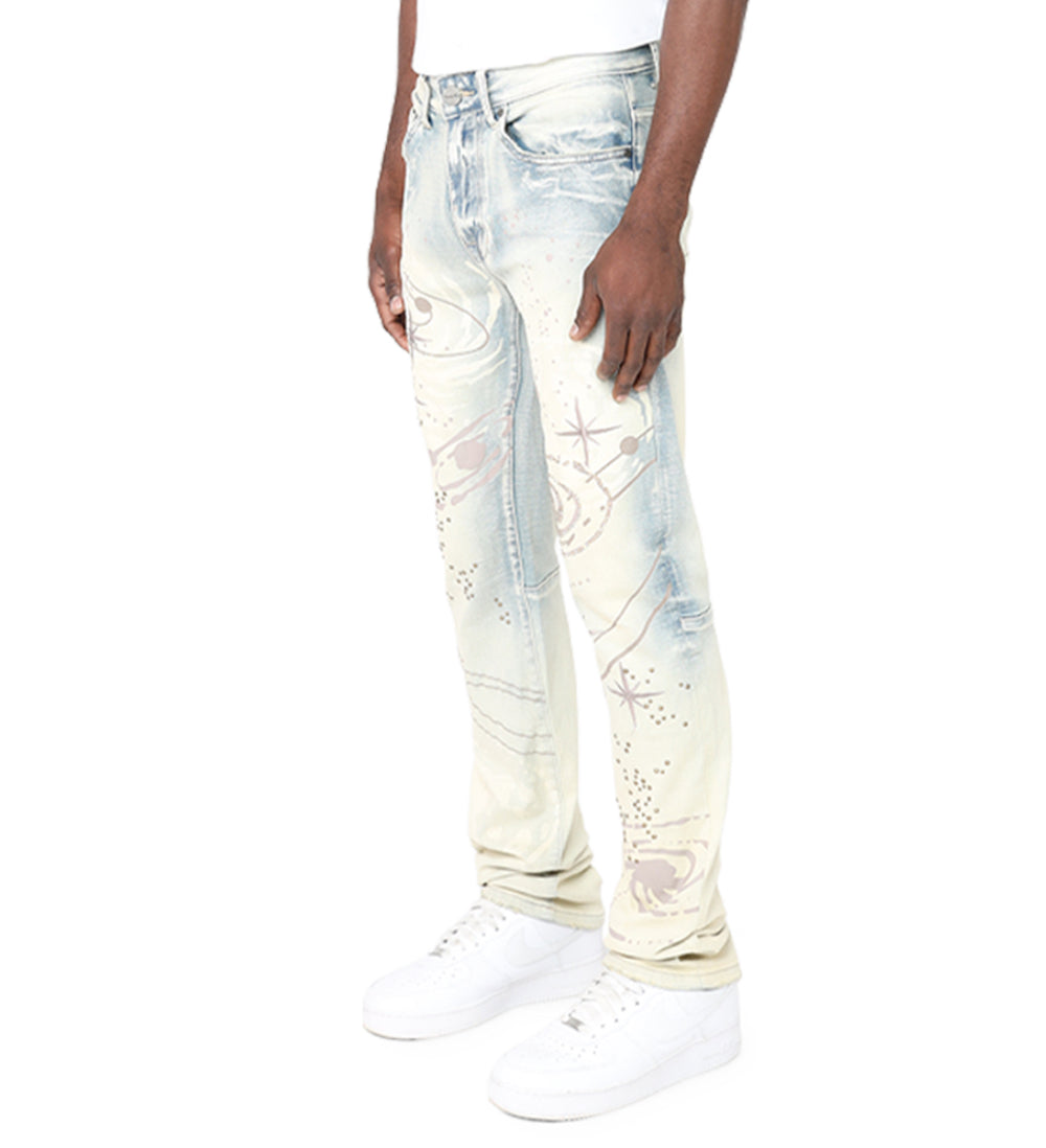 Outer space pearl studded jeans