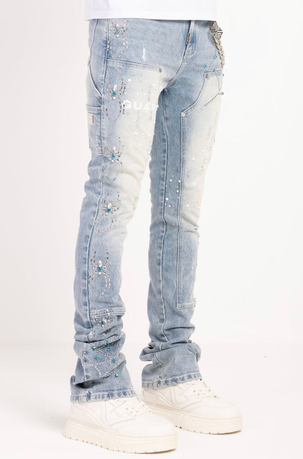 Aqua Blue Spider Jeans