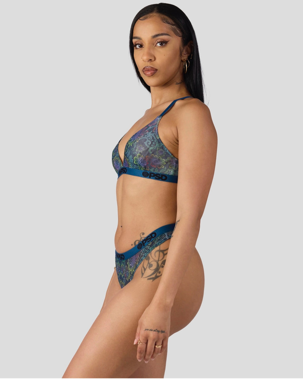 Floclr Blast Mesh Thong Set