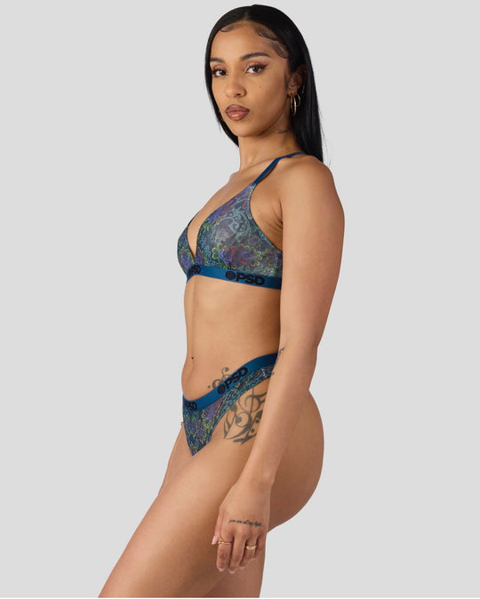 Floclr Blast Mesh Thong Set