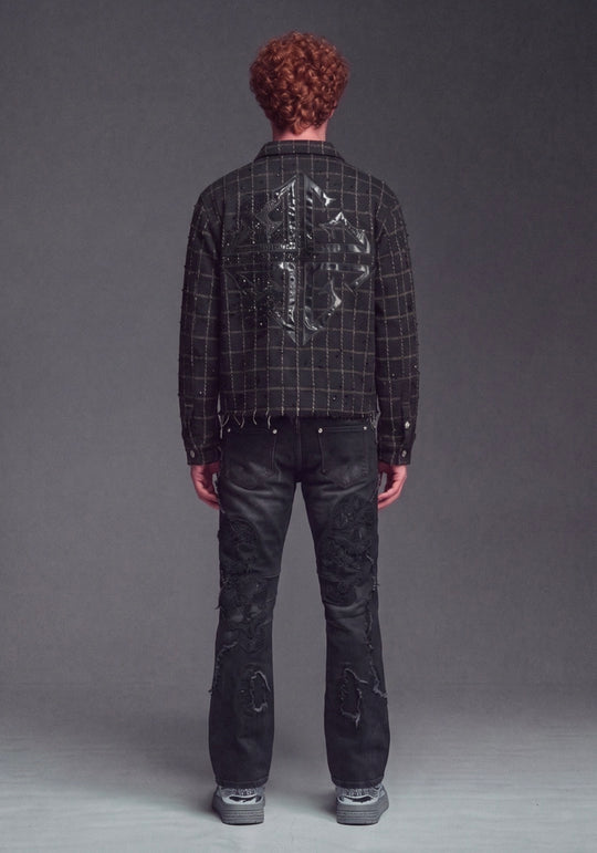 Obsidian Black Grid Blessing Shirt