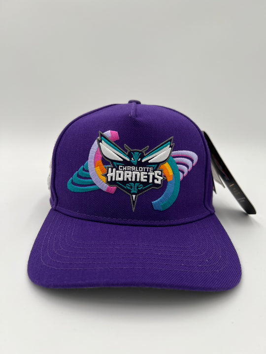 Charlotte Hornets Purple Pinched Brim SnapBack Hat