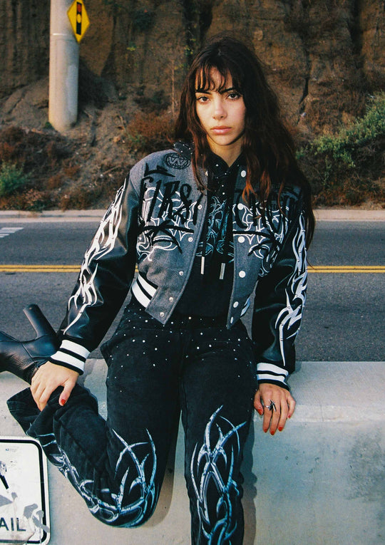 Y2K TRIBAL VARSITY JACKET