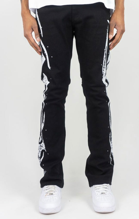 Tribal Rhinestone Stacked Jeans