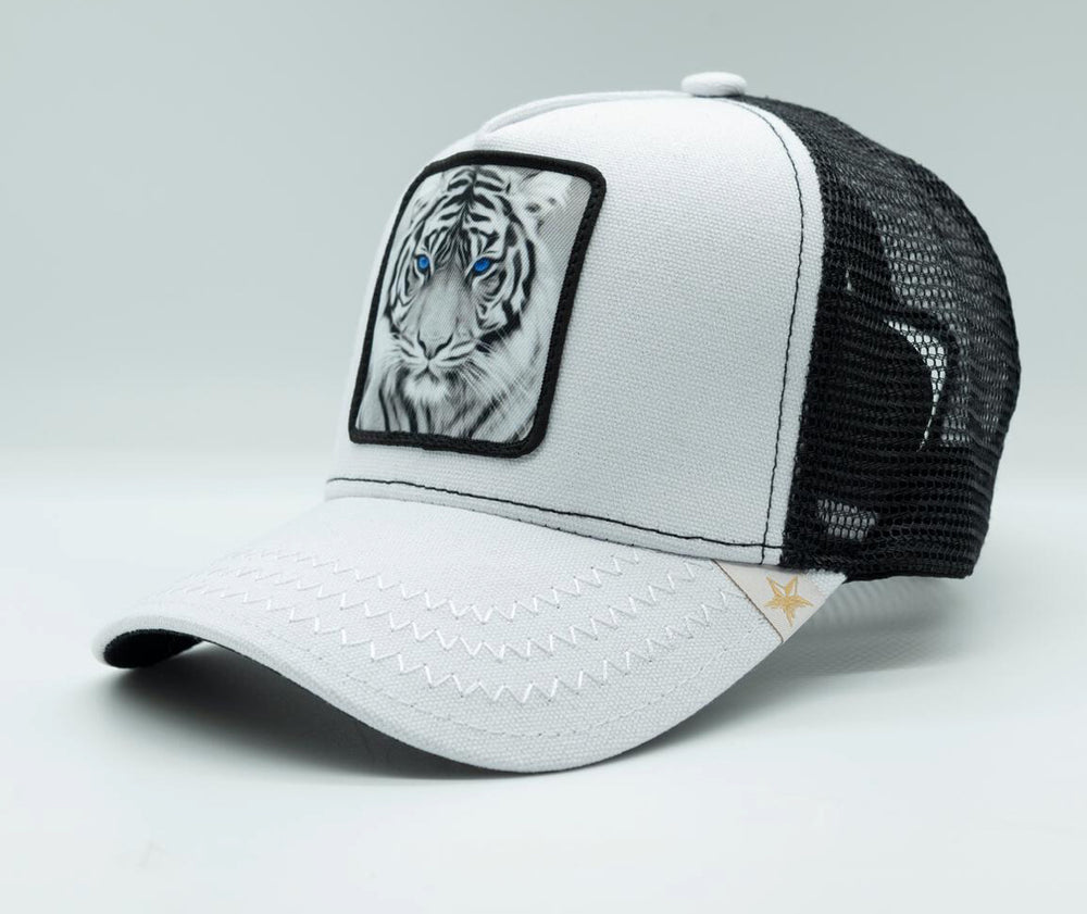 White tiger trucker hat