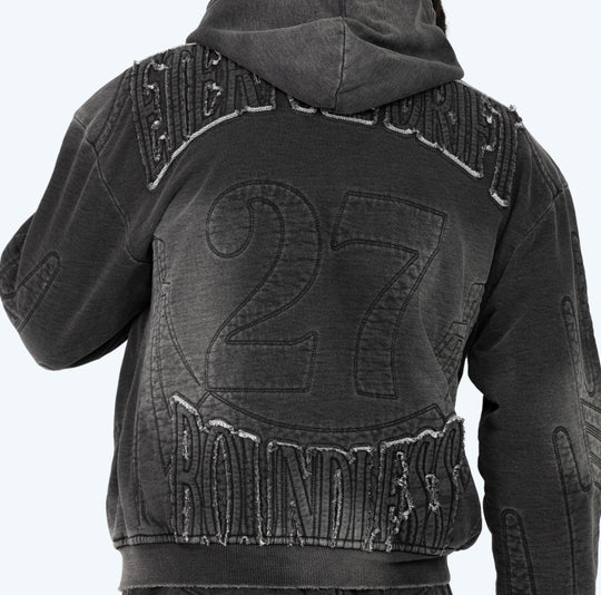 Denim Embossed Fleece Set (Multiple Colors)