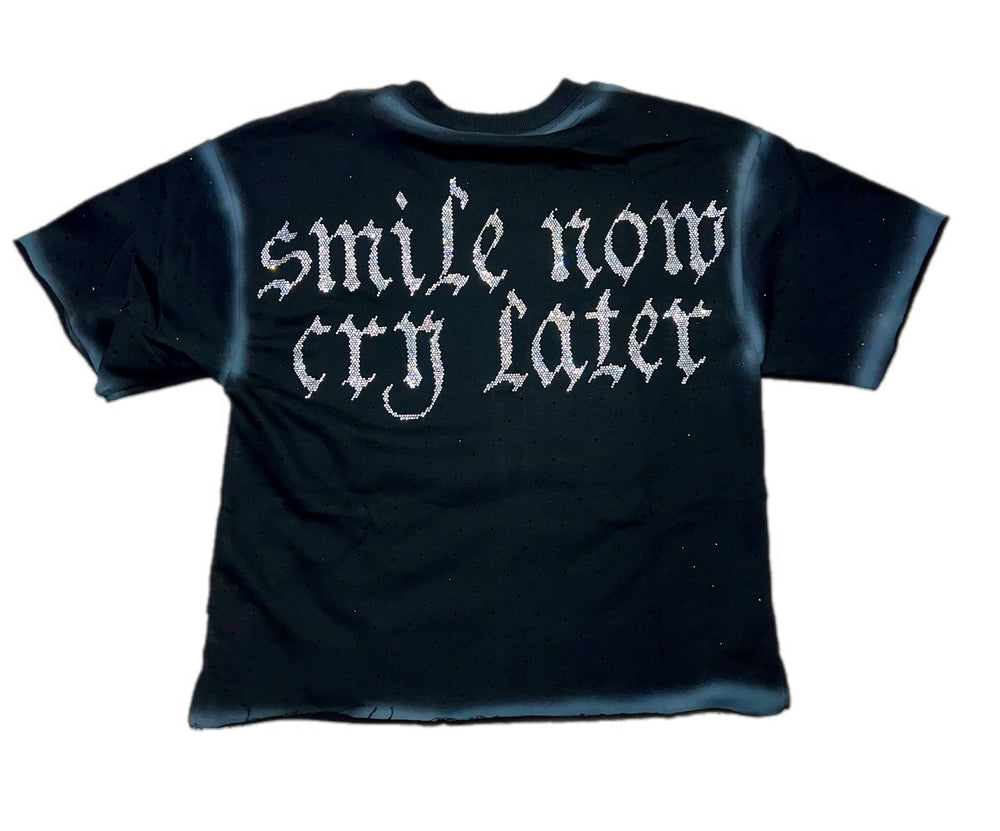 Smile Now Cry Later Premium Cropped T-Shirt