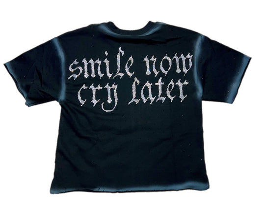 Smile Now Cry Later Premium Cropped T-Shirt