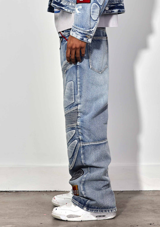 FAST LIFE WASHED DENIM Y2K PANTS