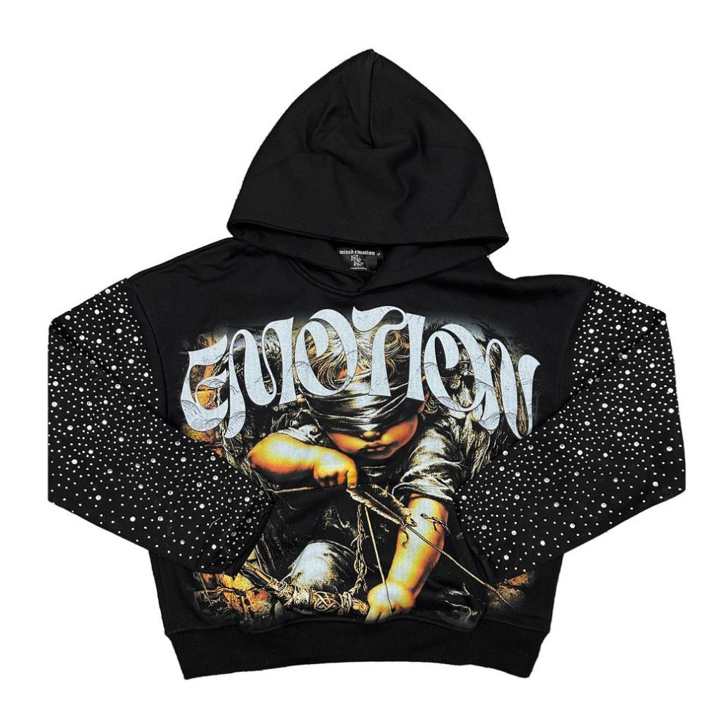 Archer Rhinestone Mixed Emotion Premium Hoodie.