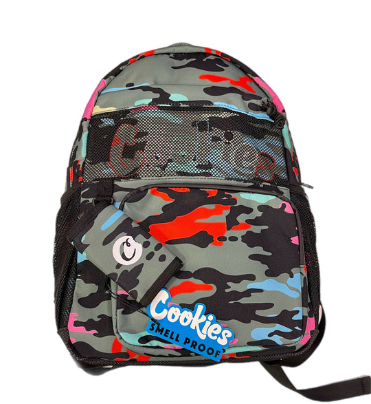 Cookies pink camouflage smell proof backpack
