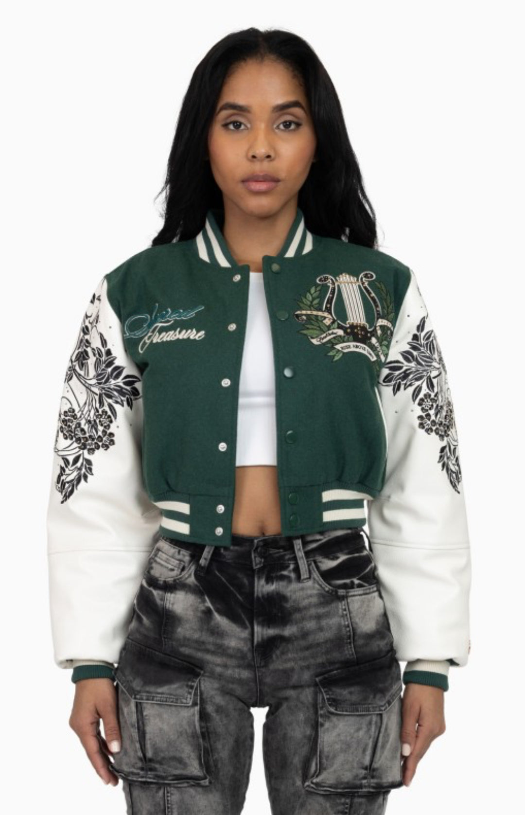 Embroidered Embellished Varsity Jacket
