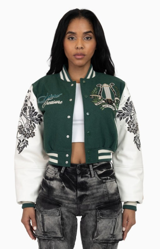 Embroidered Embellished Varsity Jacket
