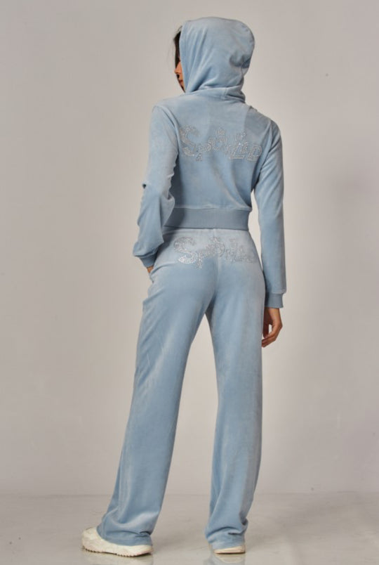 Velour Spoiled Rhinestone Set