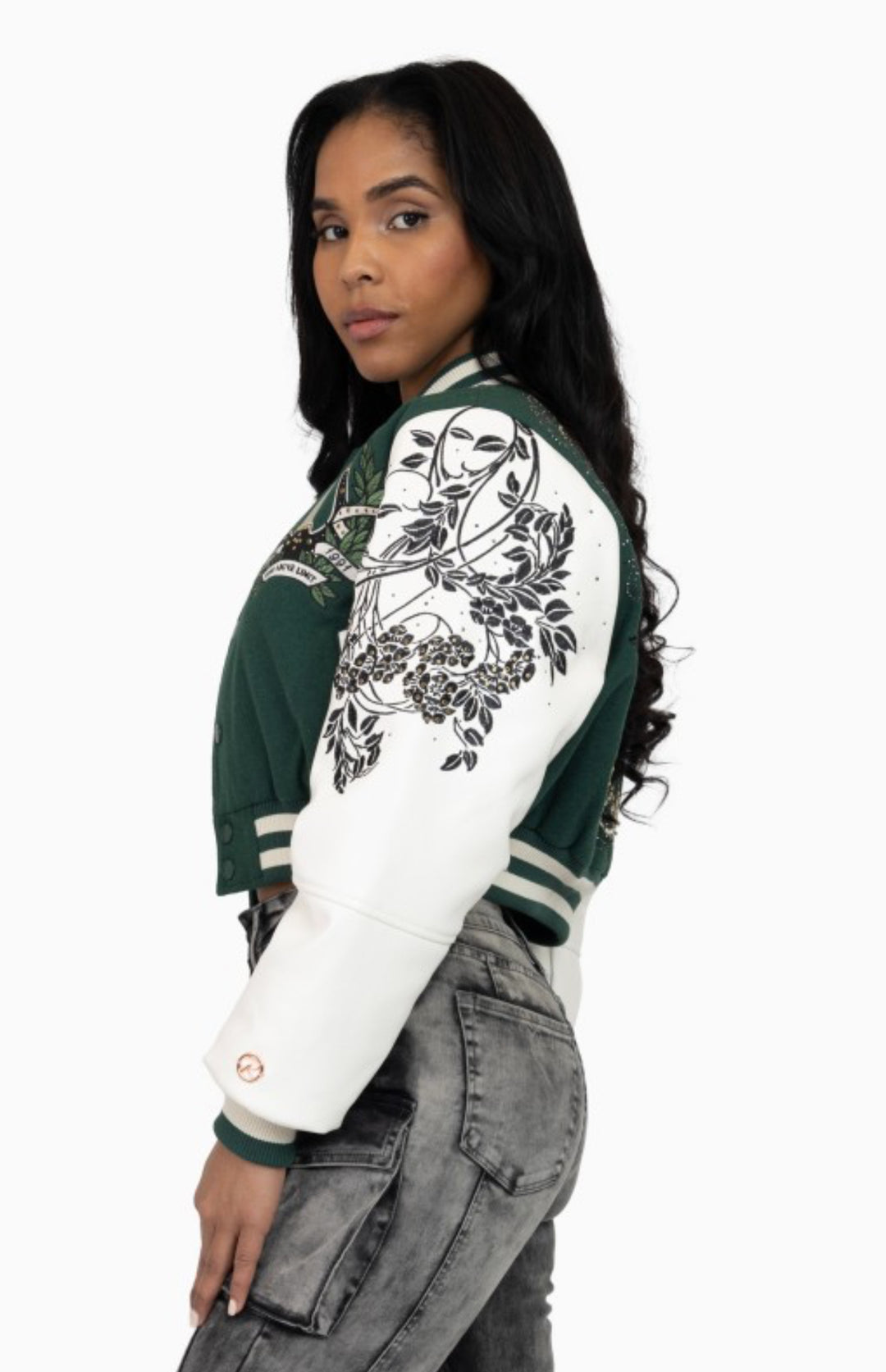 Embroidered Embellished Varsity Jacket