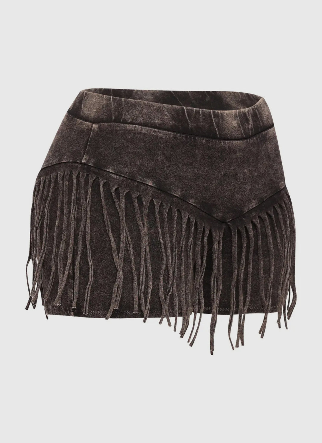 Mineral Wash Fringe Shorts Set