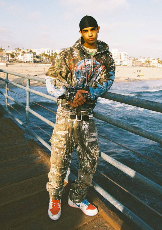 ALLOVER STUD CARGO PANTS