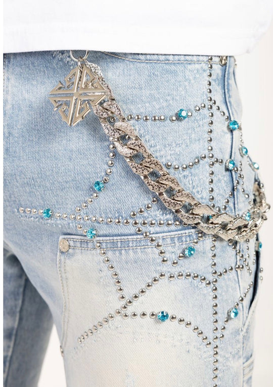 Aqua Blue Spider Jeans