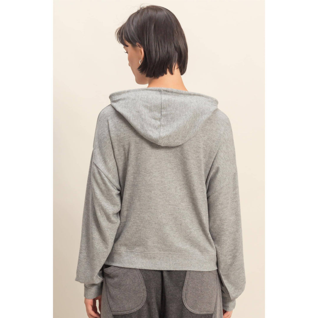 Long Sleeve Brushed Fabric Everyday Hoodie