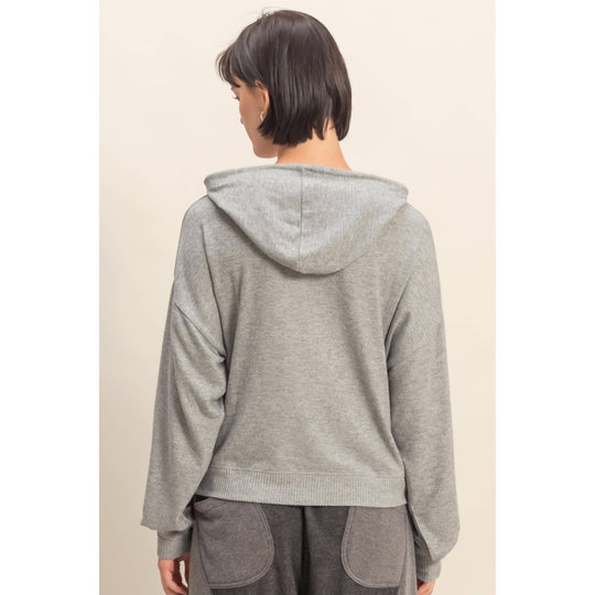 Long Sleeve Brushed Fabric Everyday Hoodie