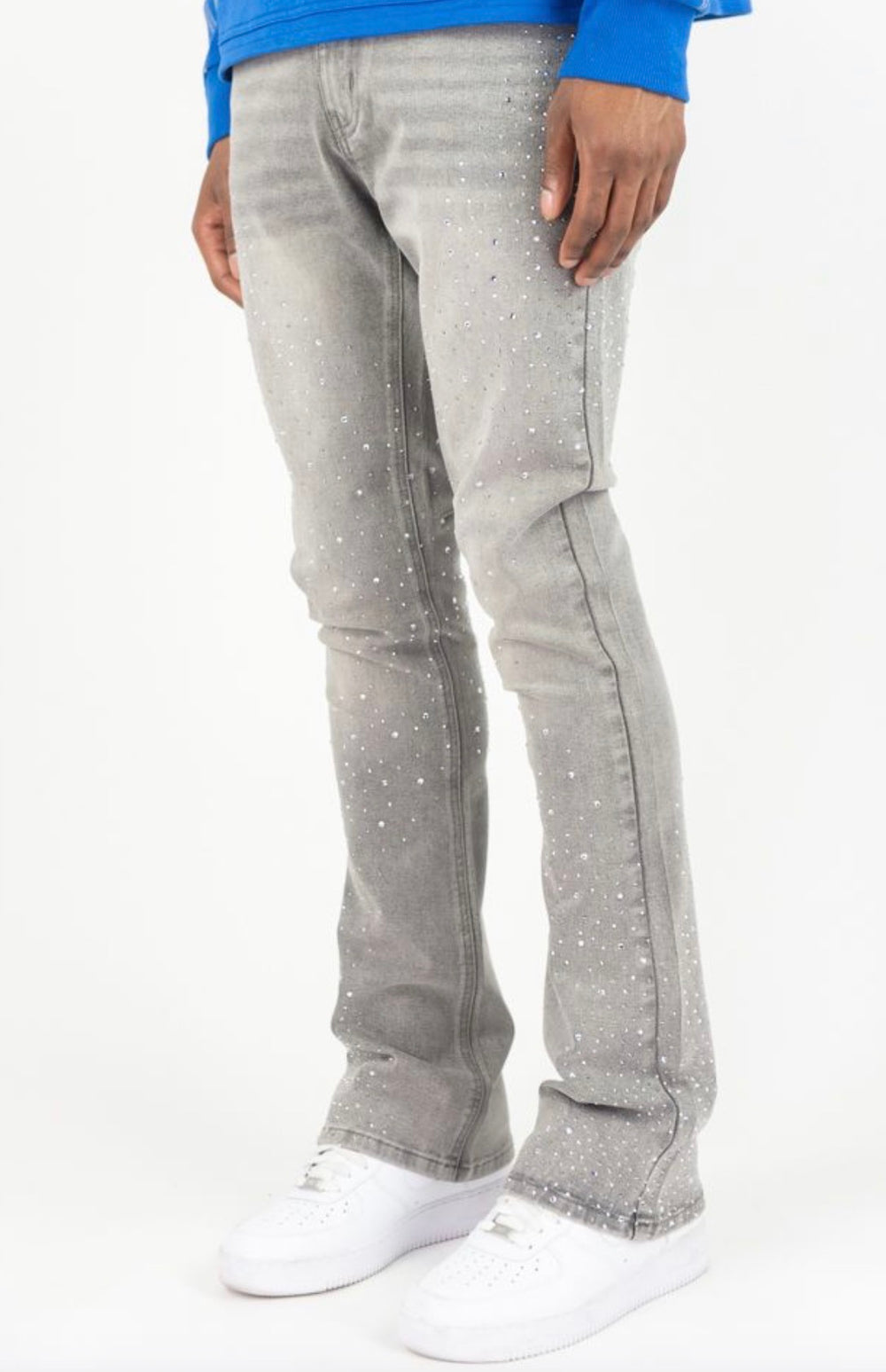 Rhinestone Stacked Jeans