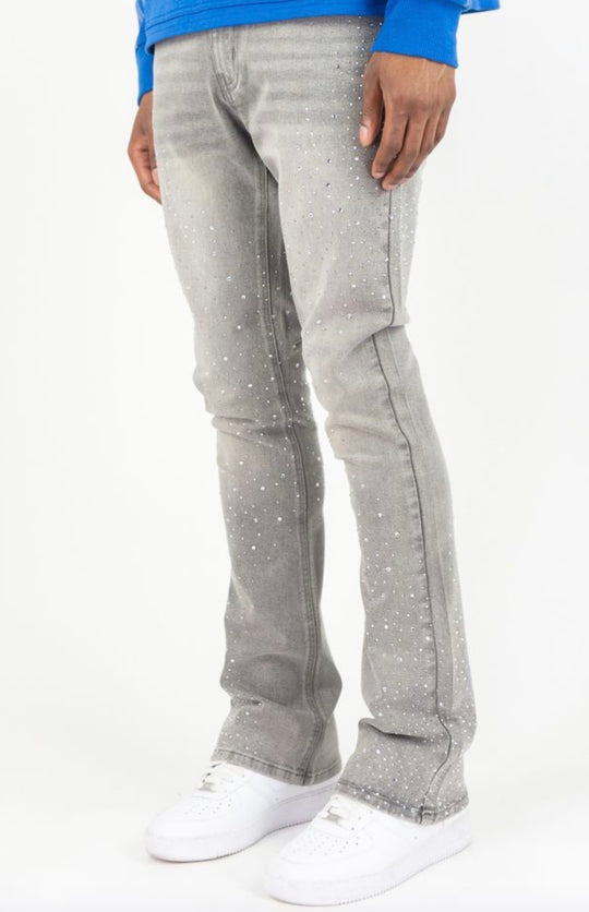 Rhinestone Stacked Jeans