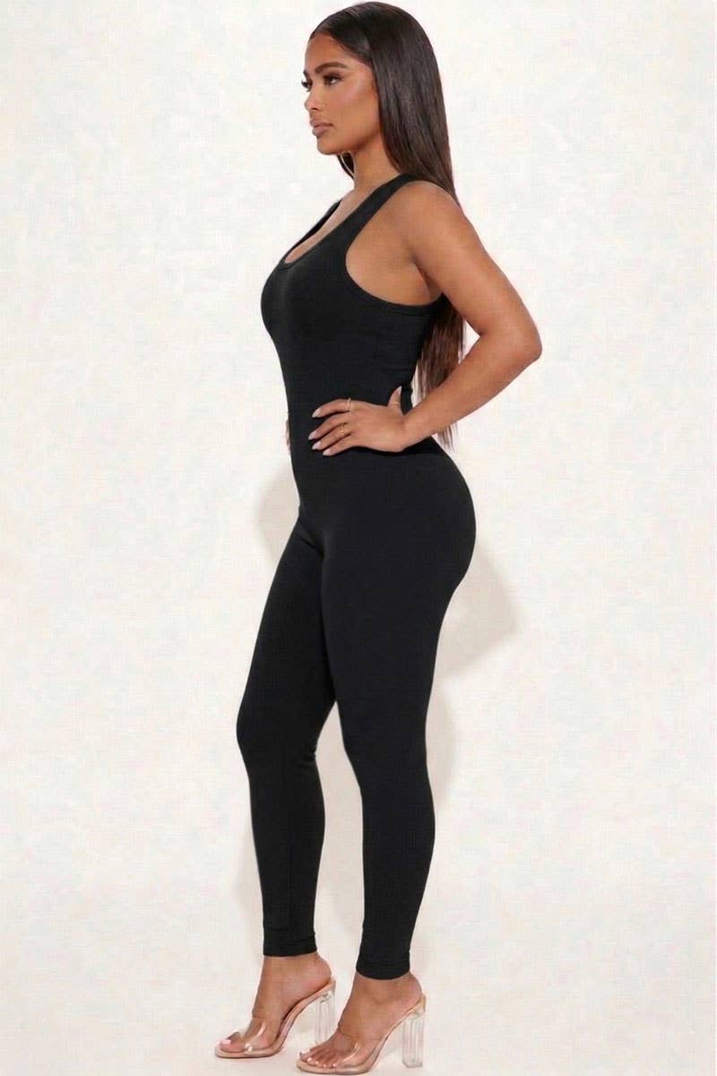 Racer Back Bodycon Jumpsuit
