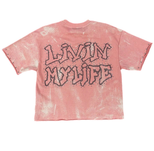 Living My Life Premium Cropped Shirt