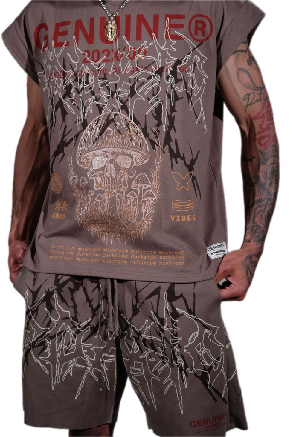 Good Vibes Sleeveless Shirt & Shorts Set