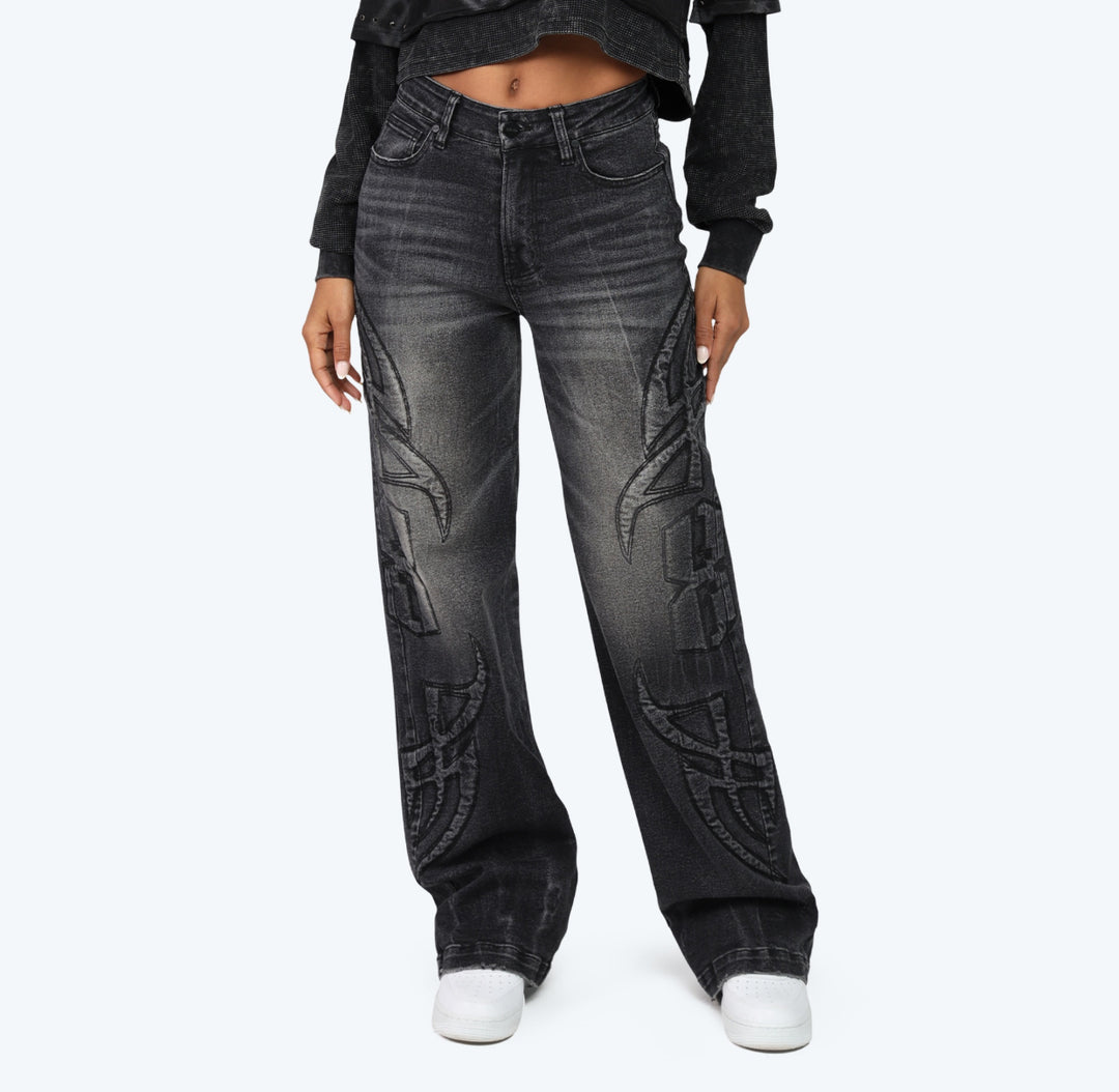 Eternal Cropped Hoodie Wide Leg Jean Set