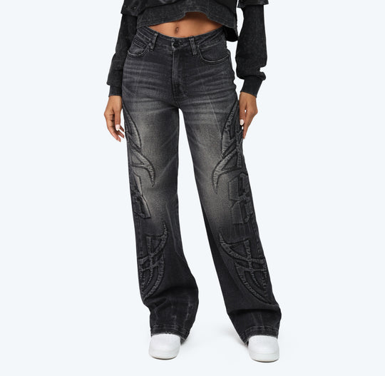 Eternal Cropped Hoodie Wide Leg Jean Set