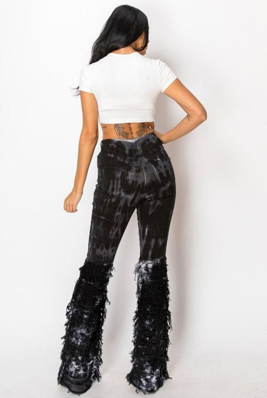 High Rise Skinny Flare Tie Dye Jeans