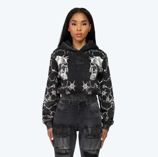 Dystopia Cropped Hoodie