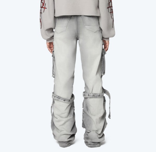 Radiant Grey High Rise Wide Leg Jeans