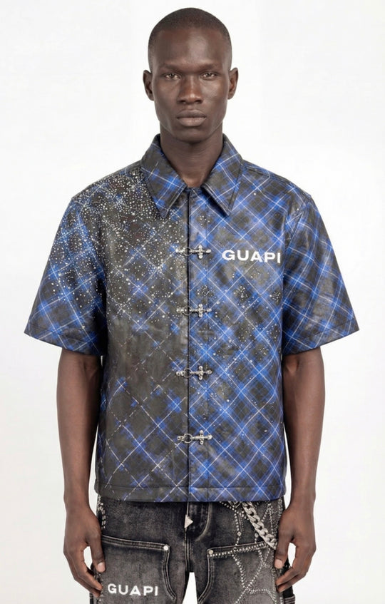 Blue Voltage Leather Shirt