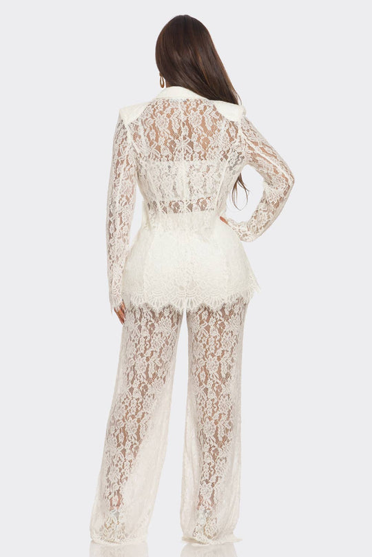 3PCS LACE BLAZER SET
