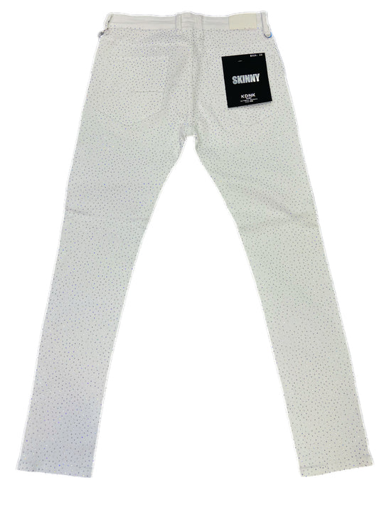White Rhinestone Skinny Jeans