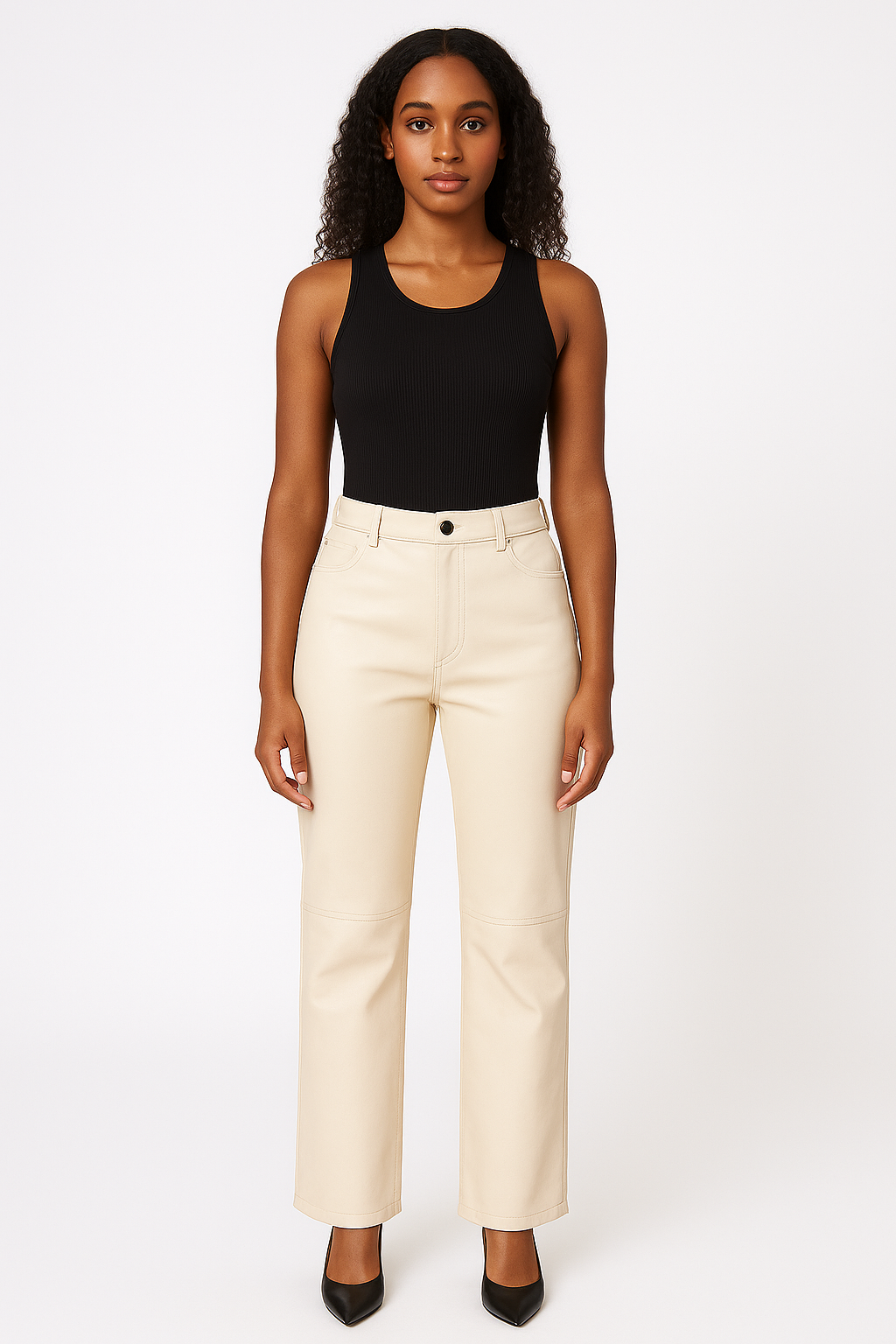 PU Straight Leg Pants