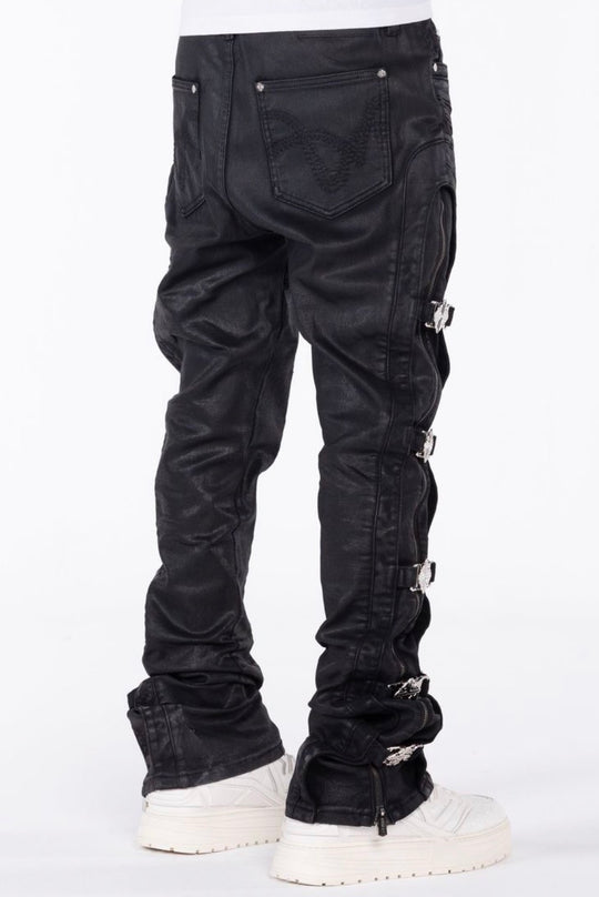 Black Cross Buckle Jeans