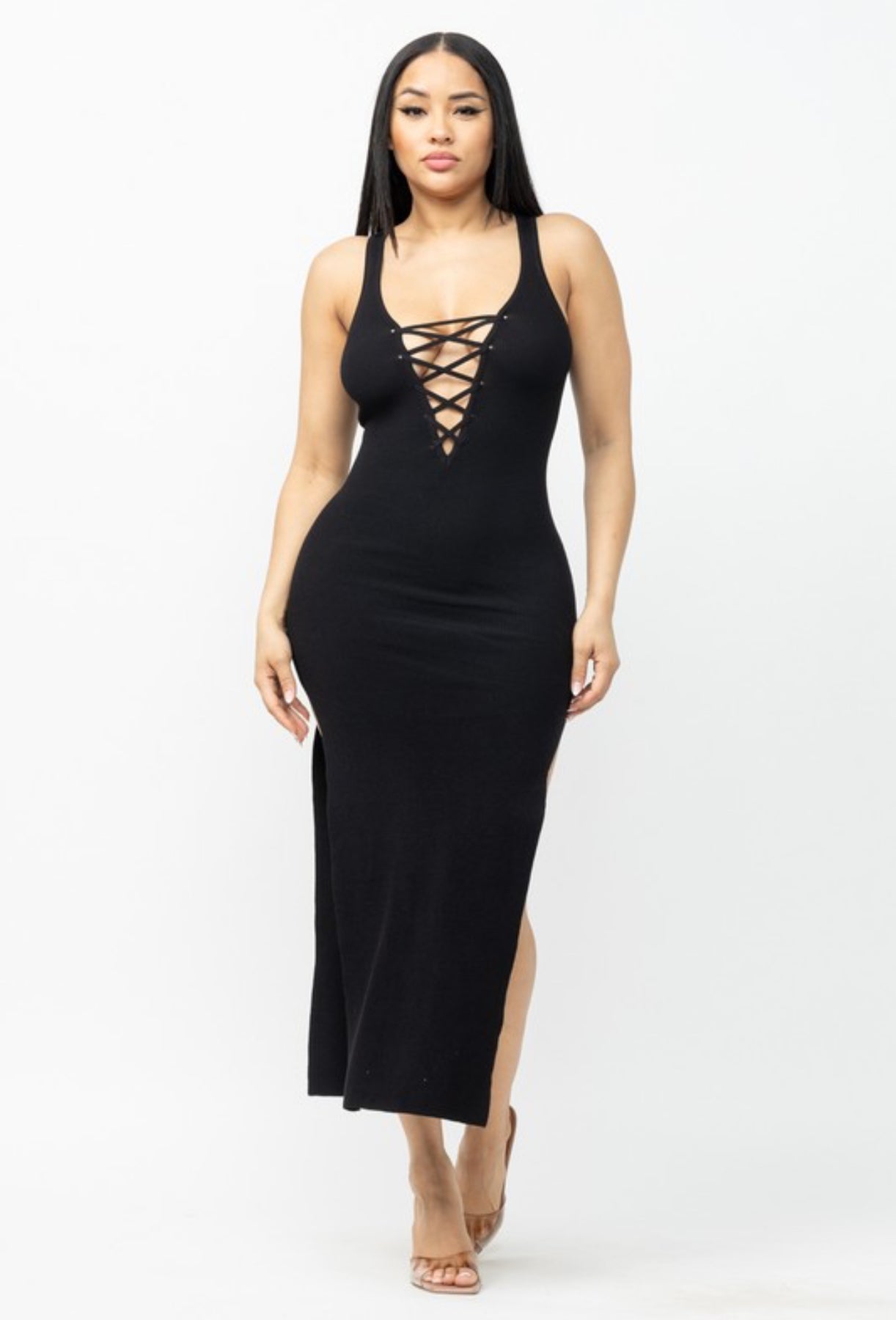 double side slit dress Sexy Strapless A-Line Satin Wedding Dress with Double Slit HAREM's Brides