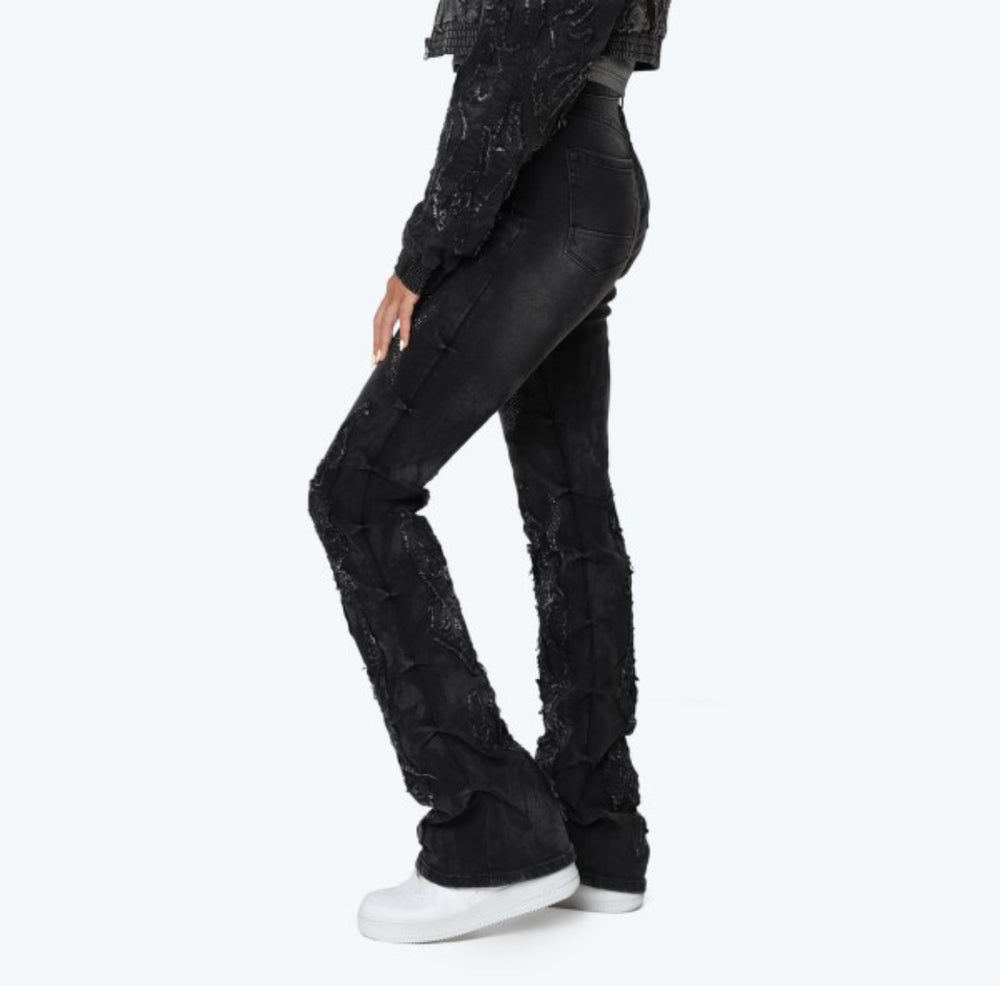 Derby Black High Rise Stacked Jeans