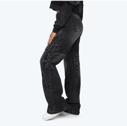 Eternal Cropped Hoodie Wide Leg Jean Set