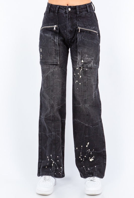 Splash Painting Denim Pants