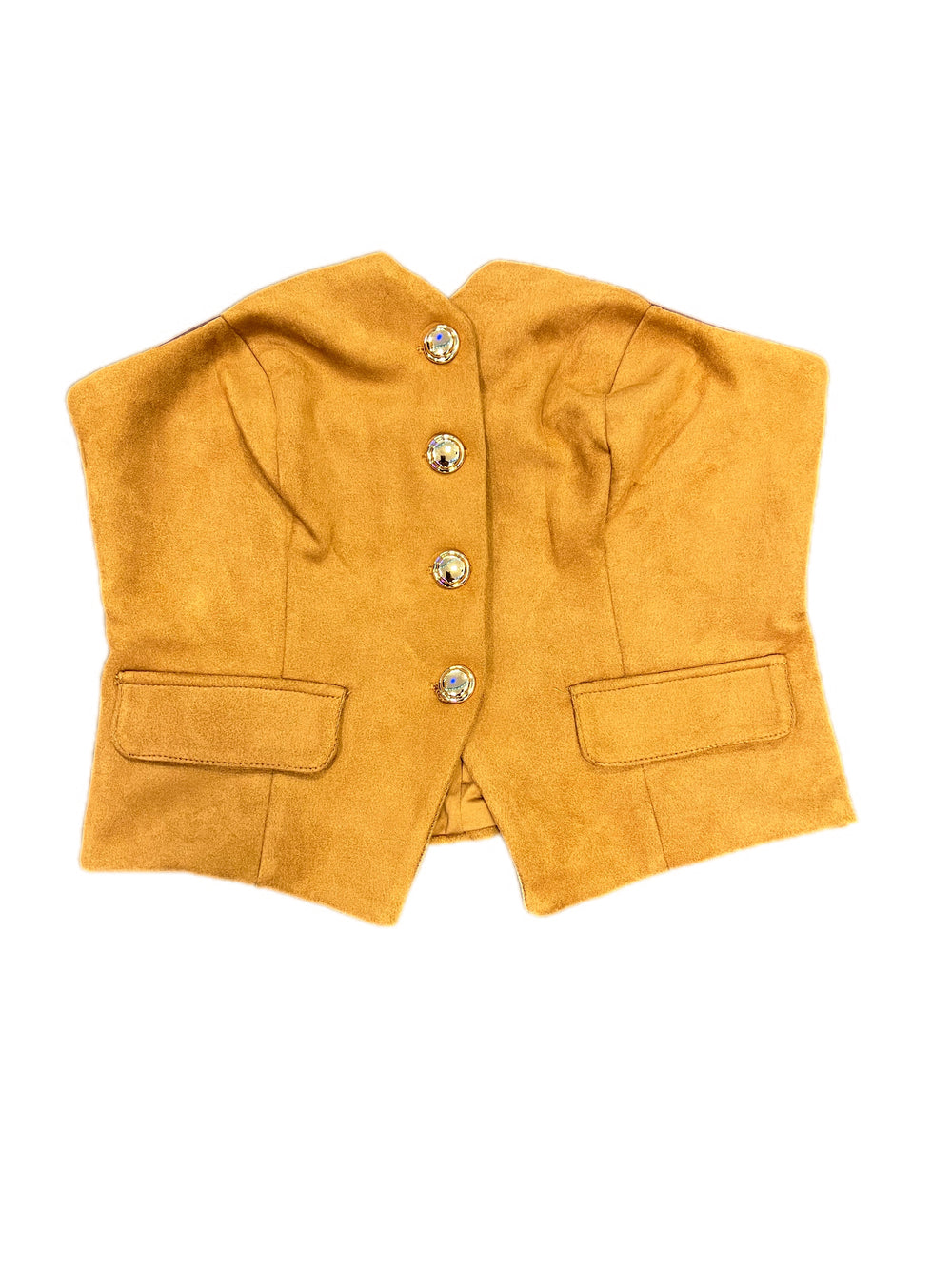 Suede Button Up Tube Top