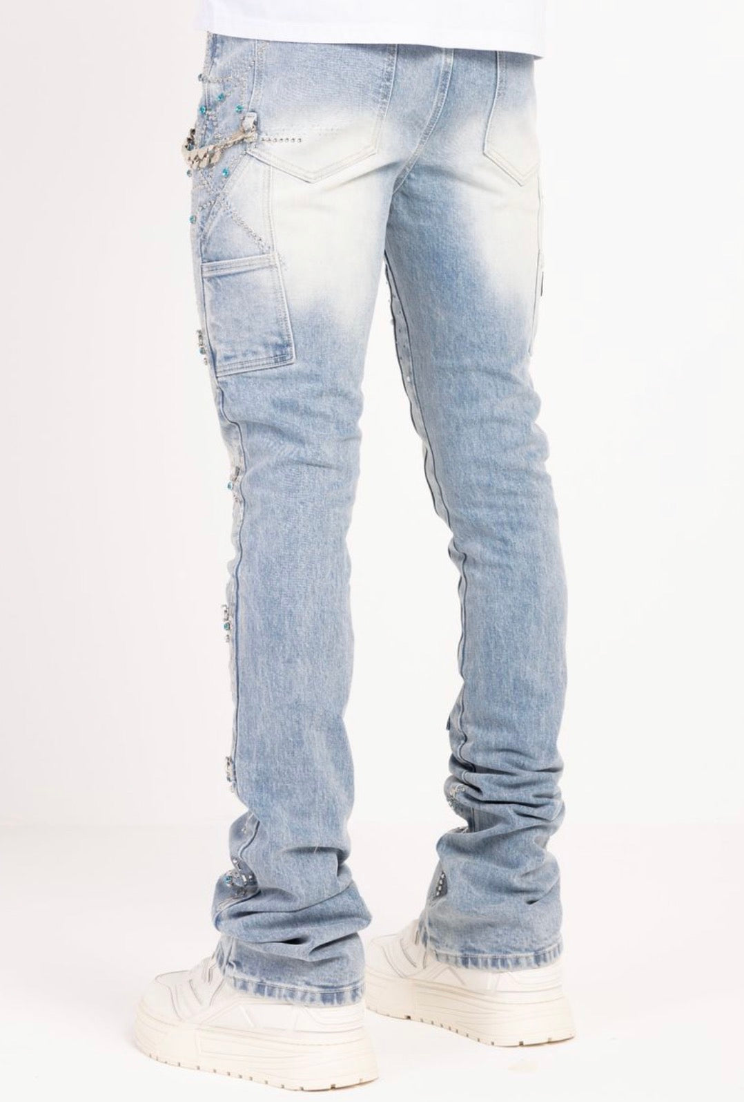 Aqua Blue Spider Jeans