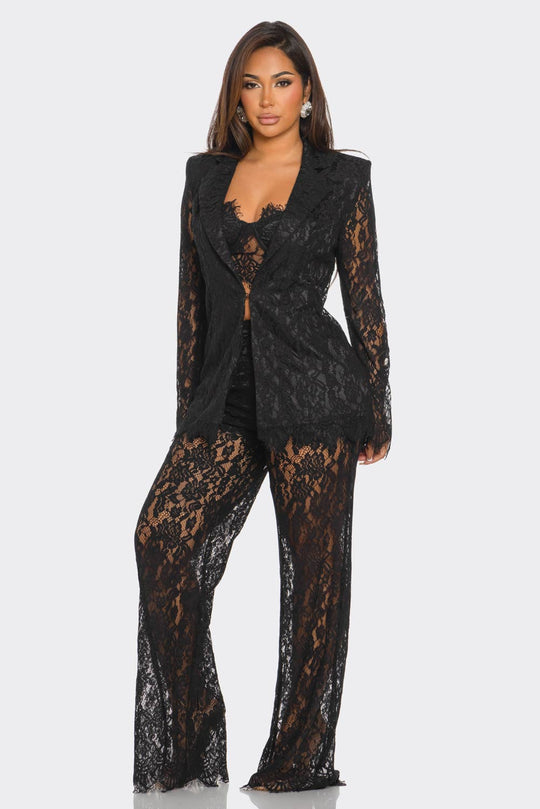 3PCS LACE BLAZER SET