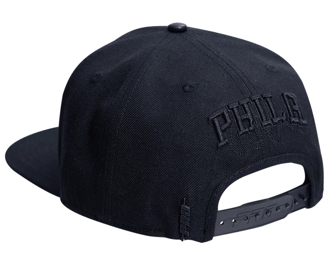Philadelphia 76ers triple black SnapBack hat