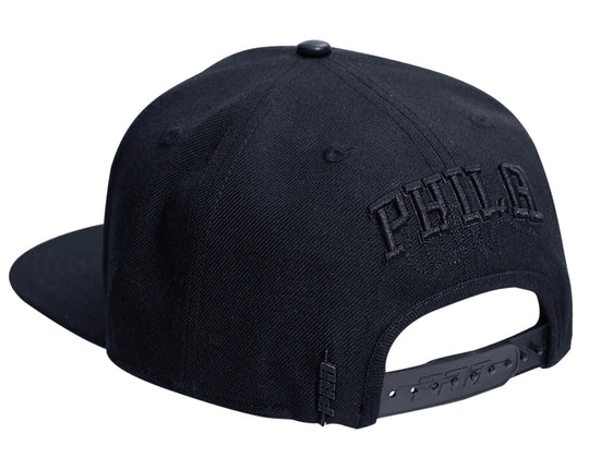 Philadelphia 76ers triple black SnapBack hat