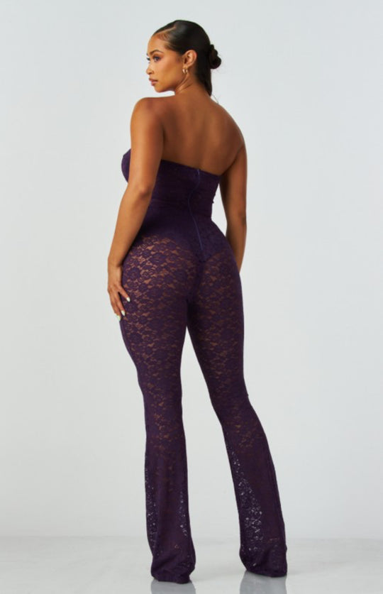 Strapless Lace Corset Jumpsuit